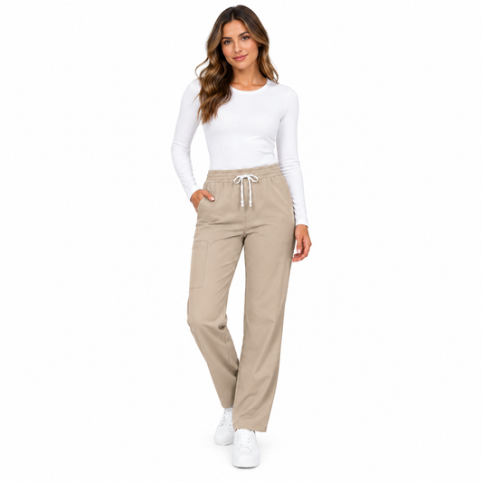 Pulse Pant Beige Mujer frontal